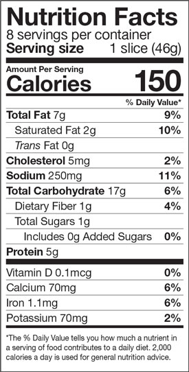 Green Mill 5-Cheese Texas Toast Nutrition Facts