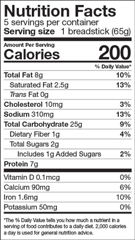 Green Mill Cheese Stuffed Breadsticks Nutrition Facts