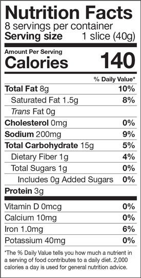 Green Mill Garlic Texas Toast Nutrition Facts